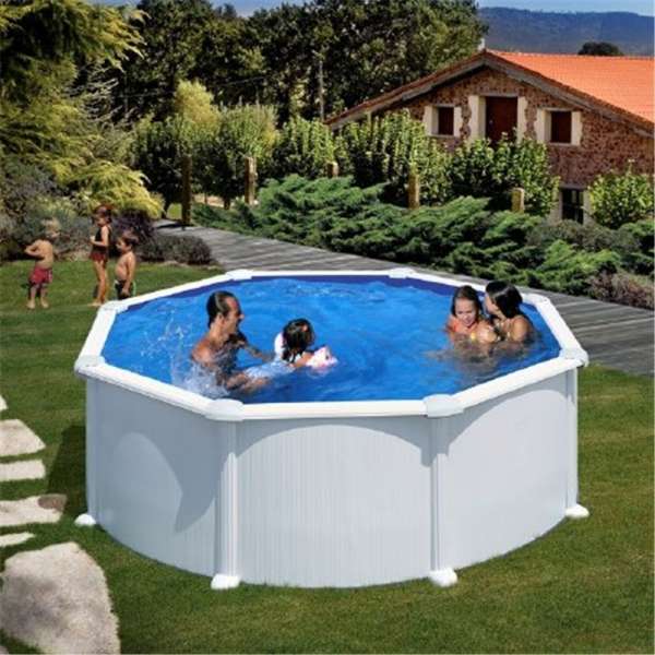 Gre Kit469 - Piscina acero blanca - redonda 460x132 cm